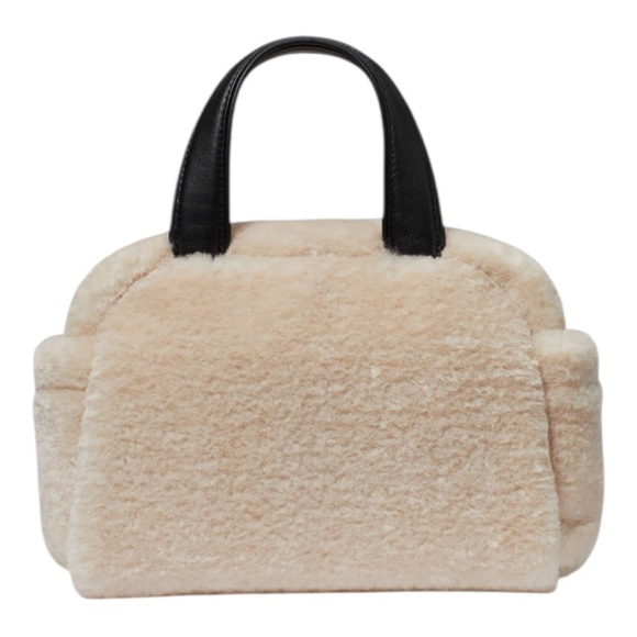 Kate Spade Apres Chic Faux Shearling Small Satchel Crossbody ~NWT~ Natural - Picture 5 of 8